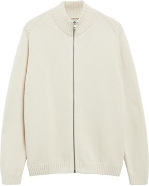 S.oliver Zip-Strickjacke Aus 100% Baumwolle - Weiß