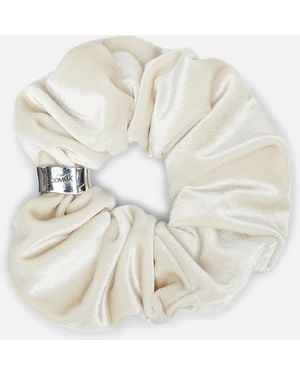 Comma, Samt-Scrunchies Mit Schmuckdetail - Weiß
