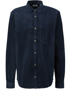 S.oliver Lässiges Cord-Overshirt Aus Baumwollstretch - Blau