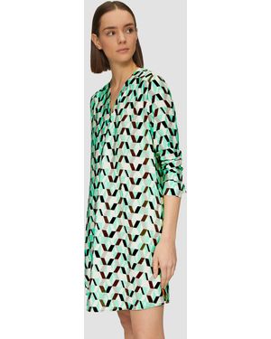S.oliver Gemustertes Kleid mit Faltendetails - Grün