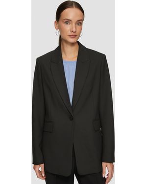 S.oliver Langer Blazer aus Viskosemix - Schwarz