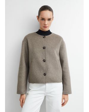 Comma, Doubleface-Jacke Mit Abnehmbarem Schal - Braun