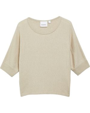 Comma, Softer Batwing-Pullover Aus Baumwollmix - Natur