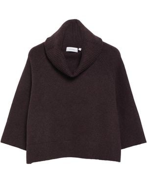 Comma, Poncho-Pullover Mit Weitem Kragen - Lila