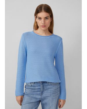 S.oliver Strickpullover mit Rundhalsausschnitt - Blau