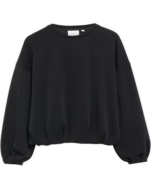 Comma, Weiches Sweatshirt Mit Bubblehem - Schwarz