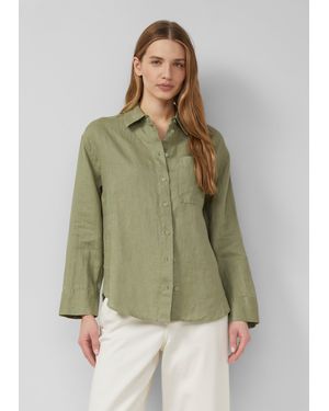 S.oliver Relaxed Vallende Linnen Blouse - Groen