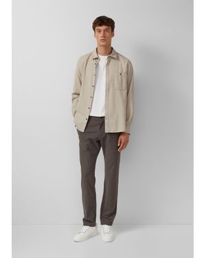 S.oliver Phoenix: Strukturierte Chino aus Baumwollstretch mit dezentem Karo-Muster - Weiß