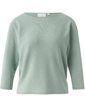 Comma, Feinstrick-Pullover Mit Glitzergarn Und Fledermausärmeln - Grün