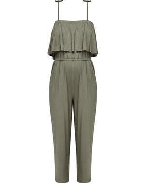 S.oliver Strand-Jumpsuit Mit Volant - Grün