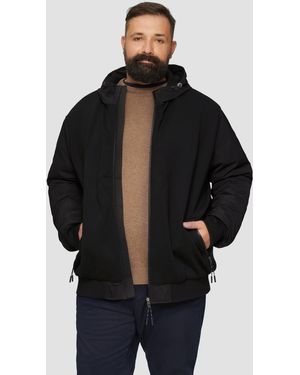 S.oliver Jacke mit innovativem Materialmix und Kapuze - Schwarz