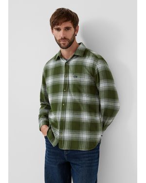S.oliver Regular Fit: Kariertes Flanellhemd - Grün
