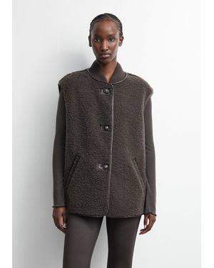 Comma, Teddy-Weste Im Loose Fit Mit Kontrast-Details - Braun