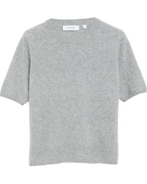 Comma, Kurzarmullover Aus 100% Gebrushter Wolle - Grau