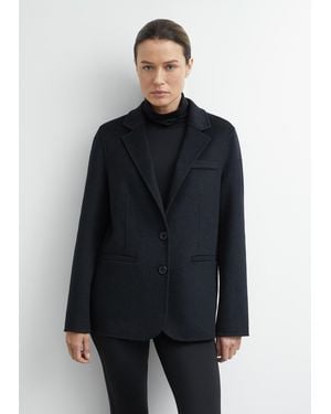 Comma, Blazer Aus Hochwertigem Doubleface-Wollmix - Blau