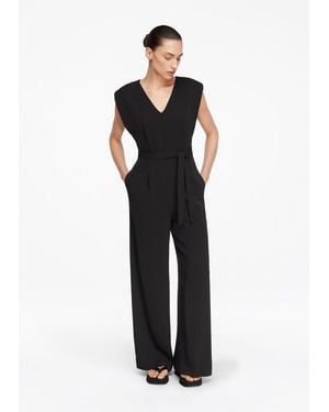 Comma, Jumpsuit Mit Wide Leg - Schwarz