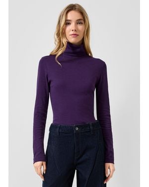 QS Langarmshirt Mit Rollkragen - Lila