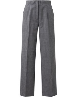 S.oliver Chambray-Hose Mit Wide Leg Und Elastikbund - Grau