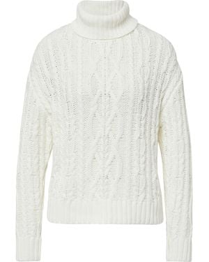 S.oliver Strickpullover Mit Rollkragen Und Zopfmuster - Weiß