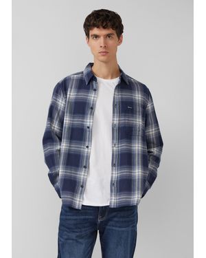 S.oliver Regular Fit: Kariertes Flanellhemd - Blau