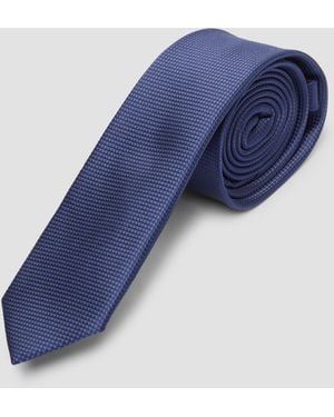 S.oliver Krawatte aus Seidenmix mit Jacquard-Muster - Blau