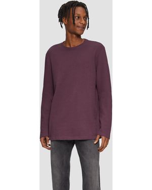 QS Langarmshirt aus Struktur-Jersey - Lila