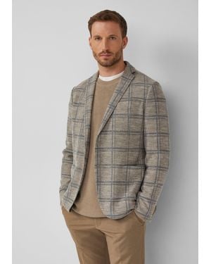 S.oliver S.O JOGG: Regular-Fit-Sakko aus meliertem Bouclé-Jersey - Braun