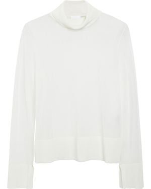 Comma, Transparenter Feinstrickpullover Mit Rollkragen - Weiß