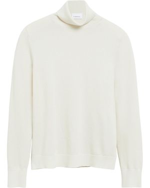 Comma, Strickpullover Mit Glitzergarn Und Rollkragen - Weiß