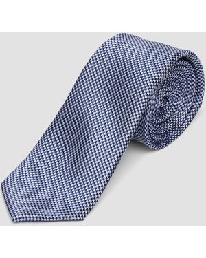 S.oliver Krawatte aus Seidenmix mit Jacquard-Muster - Blau