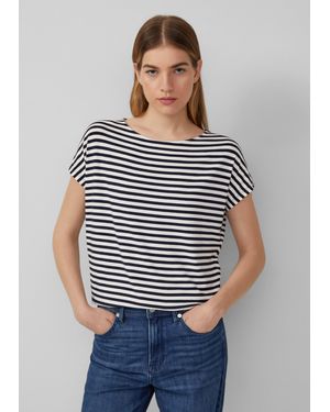 S.oliver Fließendes Jersey-Shirt mit überschnittenen Schultern - Blau
