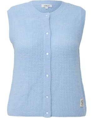 S.oliver Strickweste Aus Alpakamix - Blau