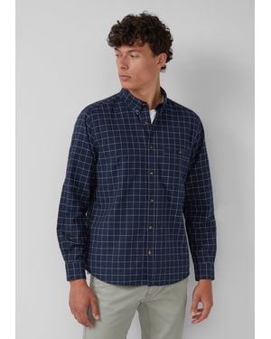 S.oliver Regular Fit: Hemd aus Baumwolle mit Button-Down-Kragen - Blau
