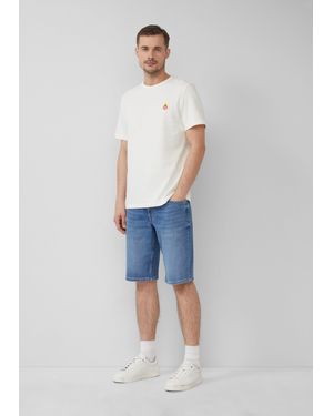 S.oliver Jeans-Shorts / Regular Fit / Mid Rise / Straight Leg / Pride-Motiv - Blau