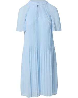 Comma, Fließendes Plissee-Kleid Aus Chiffon - Blau