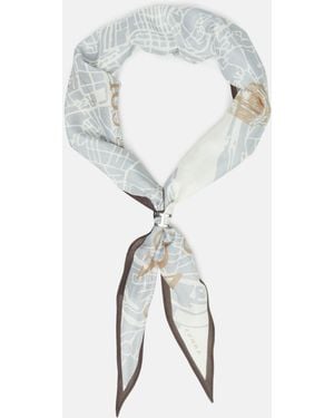 Comma, Seidenmix-Tuch Mit Schmuck-Detail - Weiß