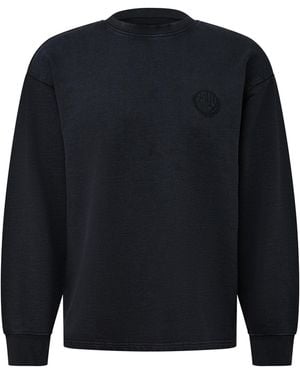 QS Gewaschenes Sweatshirt Mit Frontprint - Blau