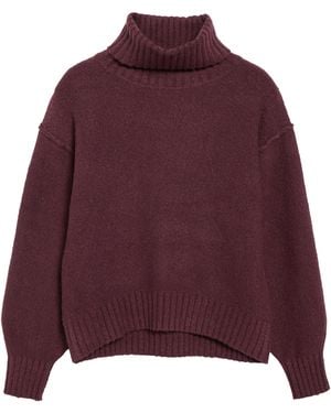 S.oliver Bouclé-Strickpullover Mit Rollkragen - Lila