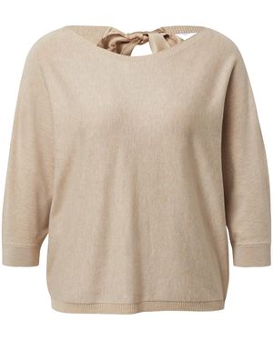 Comma, Feinstrickpullover Mit Schleifendetail - Natur
