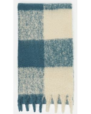Comma, Kuscheliger Schal Mit Karos - Blau