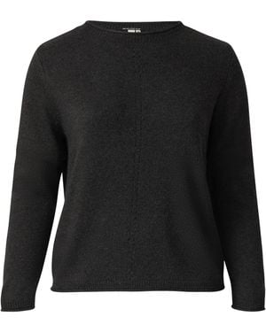 QS Melierter Pullover - Schwarz