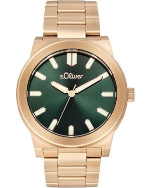 S.oliver Goldene Armbanduhr Mit Metallband - Mettallic