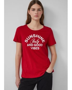 S.oliver Jersey-T-Shirt mit Frontprint - Rot