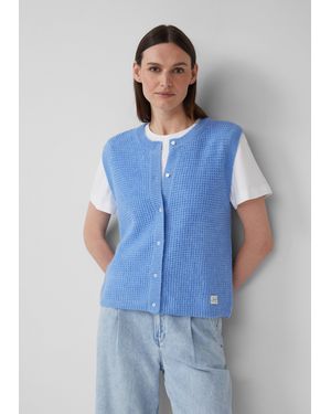 S.oliver Strickweste aus Alpakamix - Blau