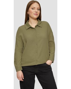 QS Longbluse aus Leinenmix - Grün