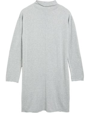 S.oliver Feinstrick-Kleid Aus Viskosemix Mit Rollsaum - Grau