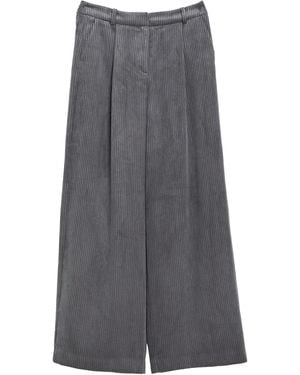 Comma, Cordhose Mit Wide Leg - Grau