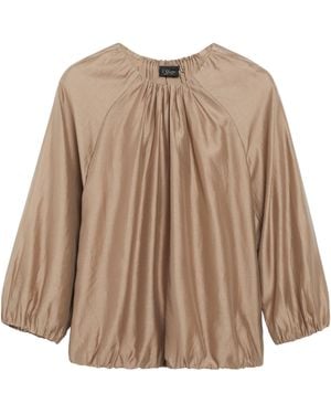 S.oliver Bluse Mit Dekorativer Raffung - Natur