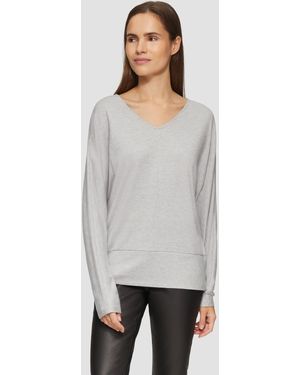 S.oliver Langarmshirt mit Fledermausärmeln und breitem Bund - Grau