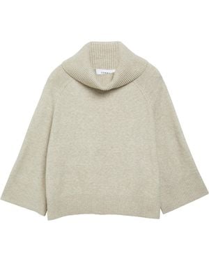 Comma, Poncho-Pullover Mit Weitem Kragen - Natur